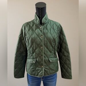 Eddie Bauer Olive Quilted Puffer Jacket